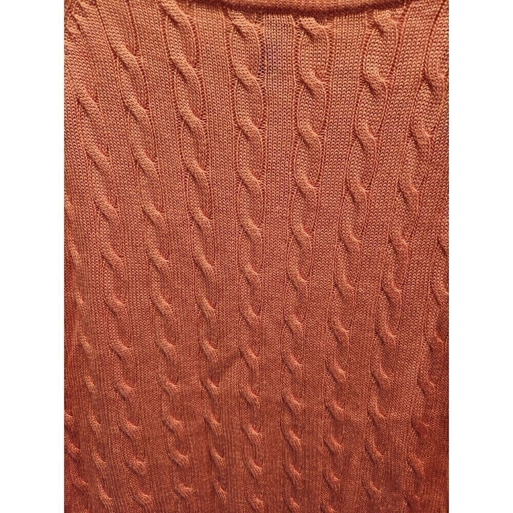 Lauren Ralph Lauren Womens Cable Knit Sweater Barbie Pink Long Sleeve Sz XL - Picture 4 of 8